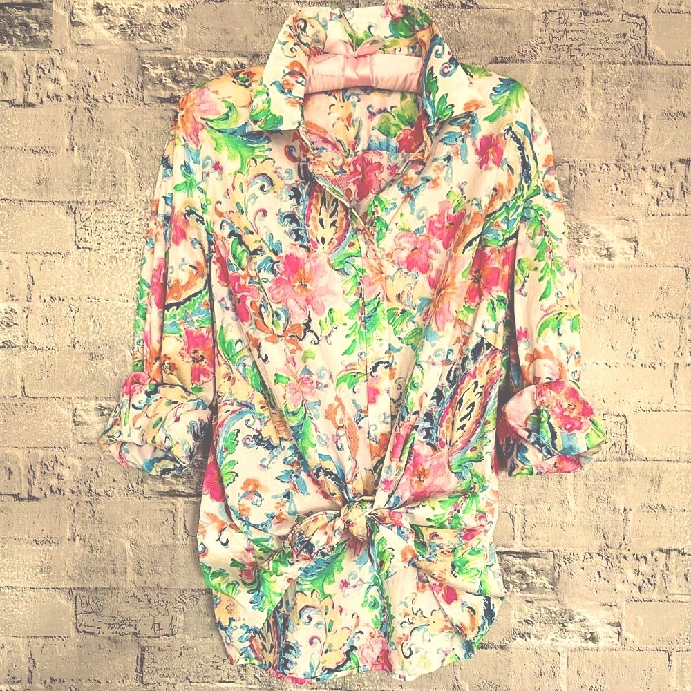 Floral Slim-Fit Button-Up